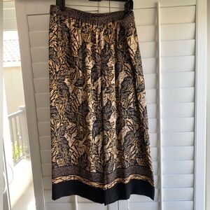 Kobi Halperin 100% Silk Wide Leg Pants Floral Print Palazzo Resort Size XL